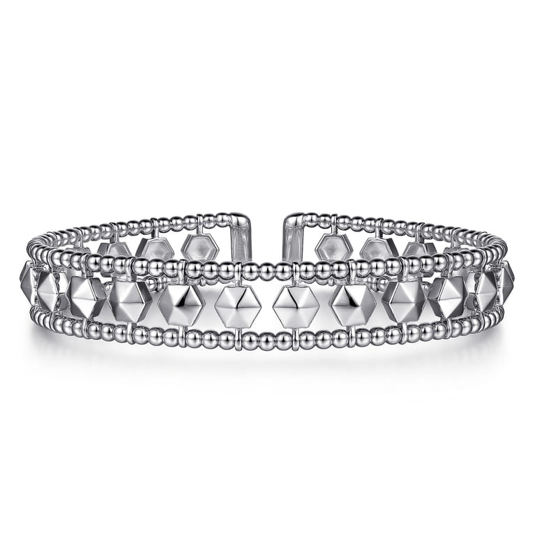 14K White Gold Bujukan Cuff Bracelet - Shot 1