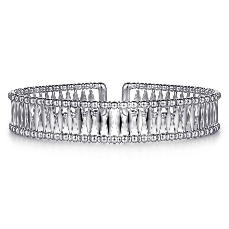 14K White Gold Bujukan Cuff Bracelet - Shot 1