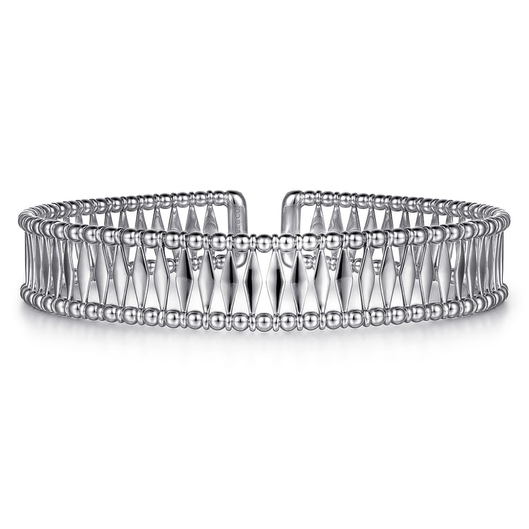 14K White Gold Bujukan Cuff Bracelet - Shot 1