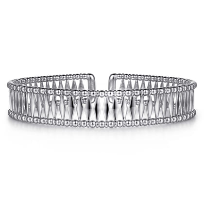 14K White Gold Bujukan Cuff Bracelet