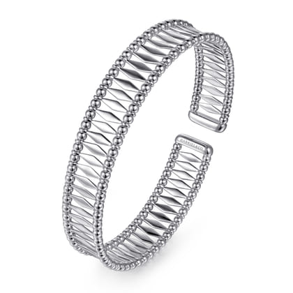 14K White Gold Bujukan Cuff Bracelet