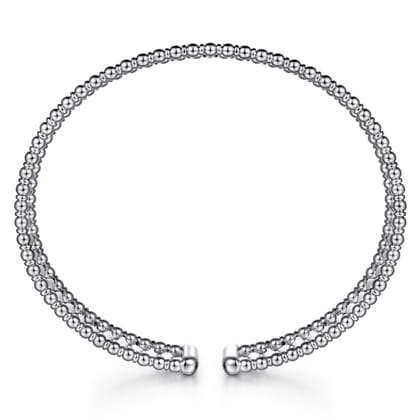 14K White Gold Bujukan Cuff Bracelet