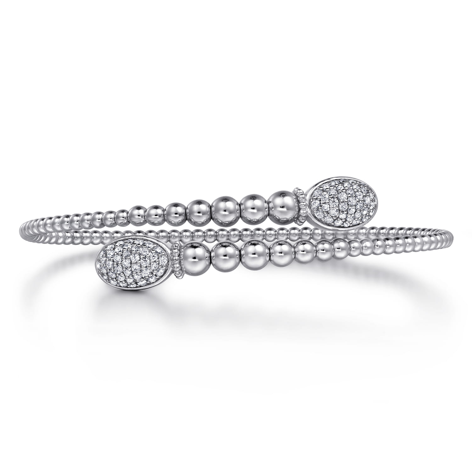 14K White Gold Bujukan Diamond Bangle - 0.5 ct - Shot 1