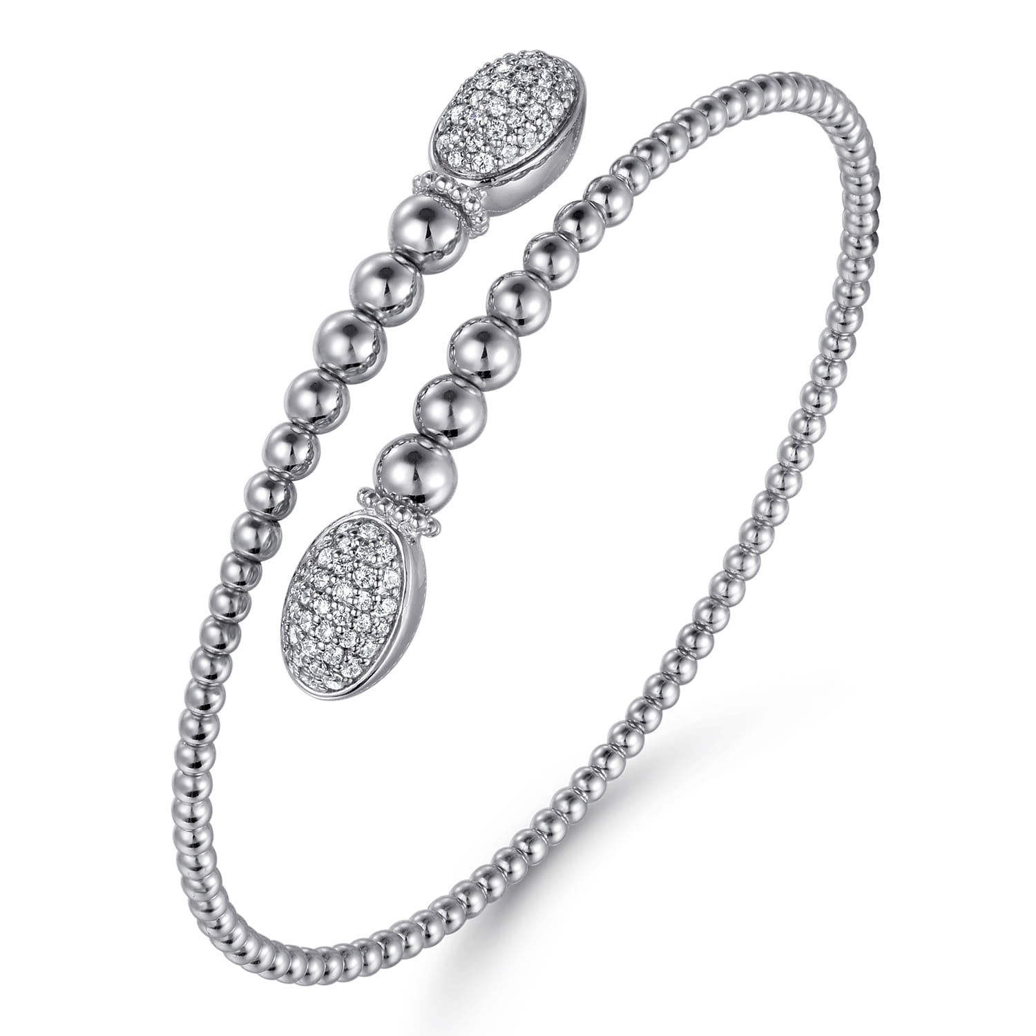 14K White Gold Bujukan Diamond Bangle - 0.5 ct - Shot 2