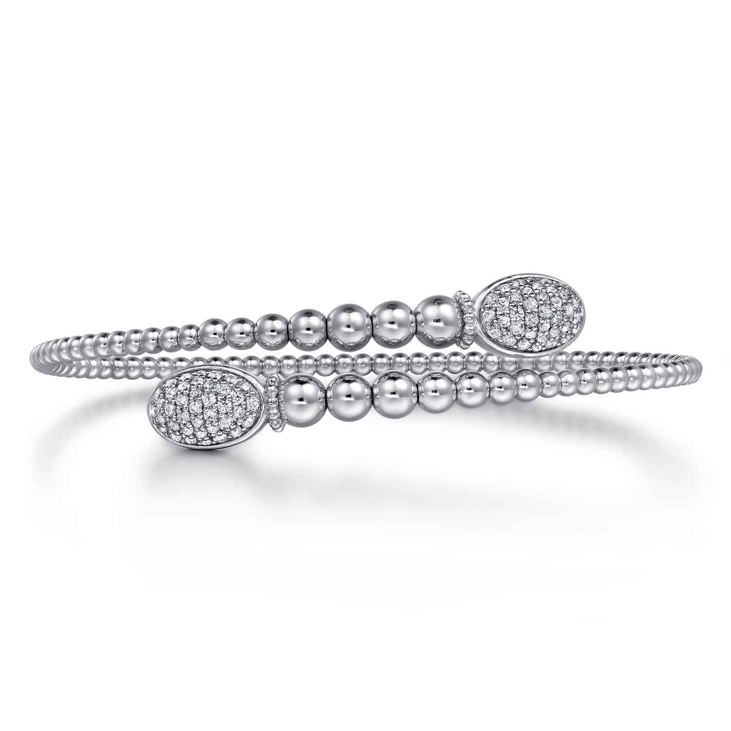 14K White Gold Bujukan Diamond Bangle - 0.5 ct - Shot 1