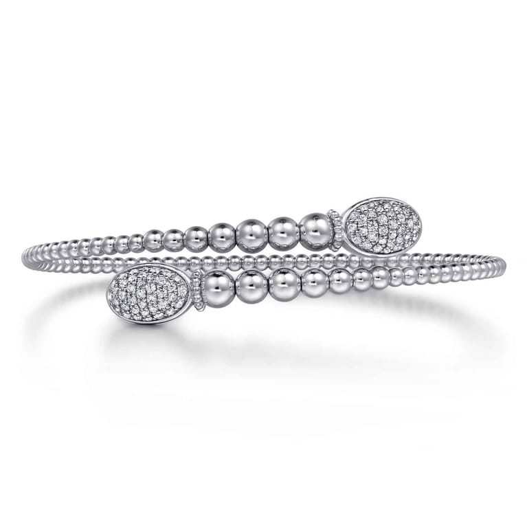14K White Gold Bujukan Diamond Bangle - 0.5 ct - Shot 1