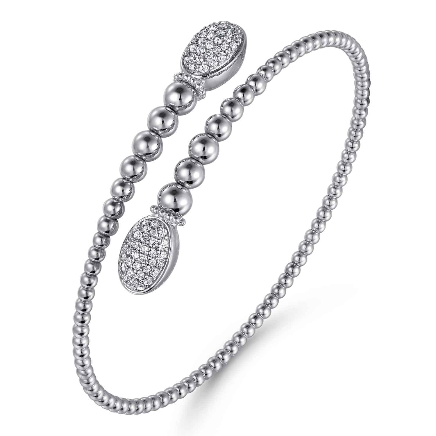 14K White Gold Bujukan Diamond Bangle - 0.5 ct - Shot 2