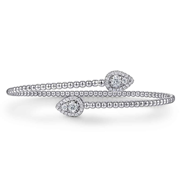 14K White Gold Bujukan Diamond Bangle - 0.5 ct - Shot 1