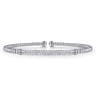 14K White Gold Bujukan Diamond Bar Split Bangle - 0.31 ct