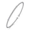 14K White Gold Bujukan Diamond Bar Split Bangle - 0.31 ct