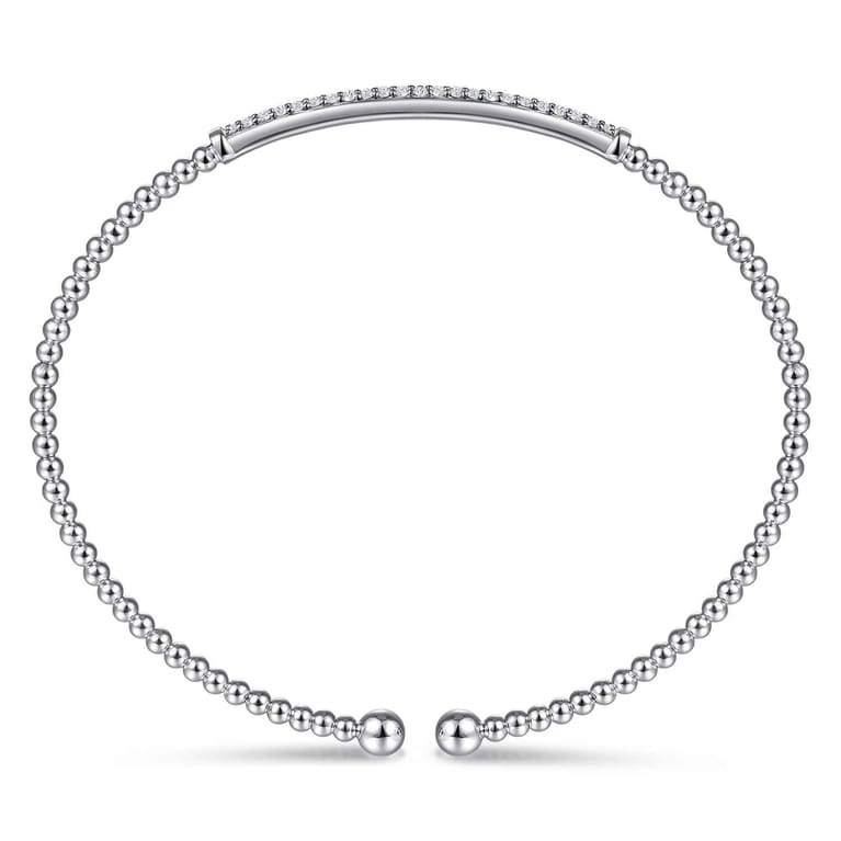 14K White Gold Bujukan Diamond Bar Split Bangle - 0.31 ct - Shot 3