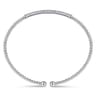 14K White Gold Bujukan Diamond Bar Split Bangle - 0.31 ct
