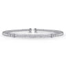 14K White Gold Bujukan Diamond Bar Split Bangle - 0.3 ct