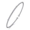 14K White Gold Bujukan Diamond Bar Split Bangle - 0.3 ct