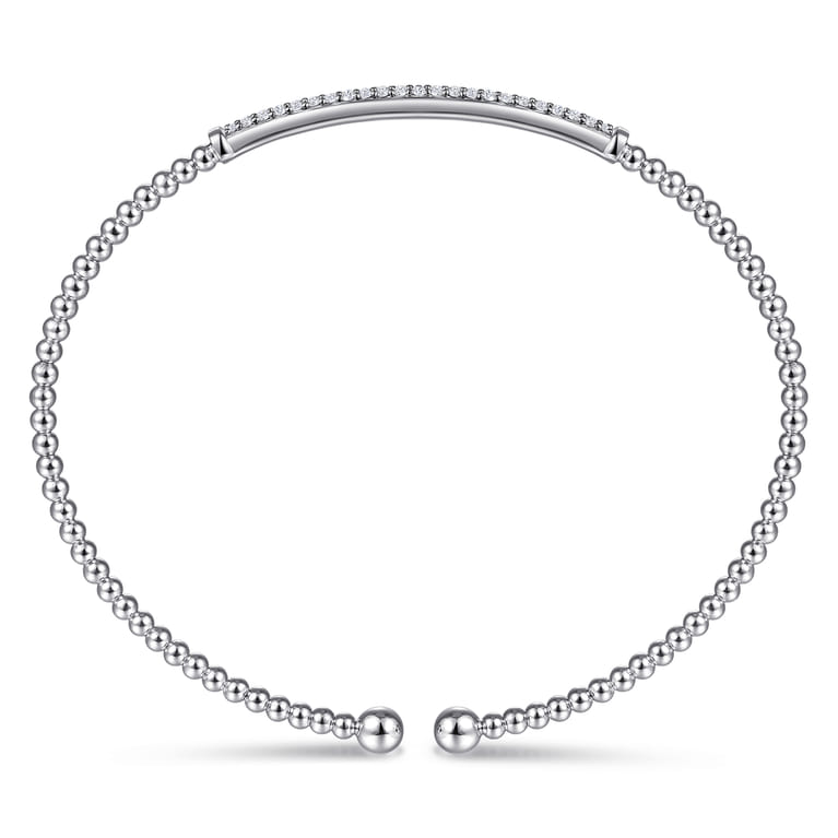 14K White Gold Bujukan Diamond Bar Split Bangle - 0.3 ct - Shot 3