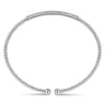 14K White Gold Bujukan Diamond Bar Split Bangle - 0.31 ct