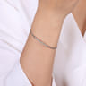14K White Gold Bujukan Diamond Bar Split Bangle - 0.31 ct