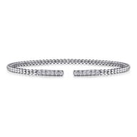 14K White Gold Bujukan Diamond Bars Bangle