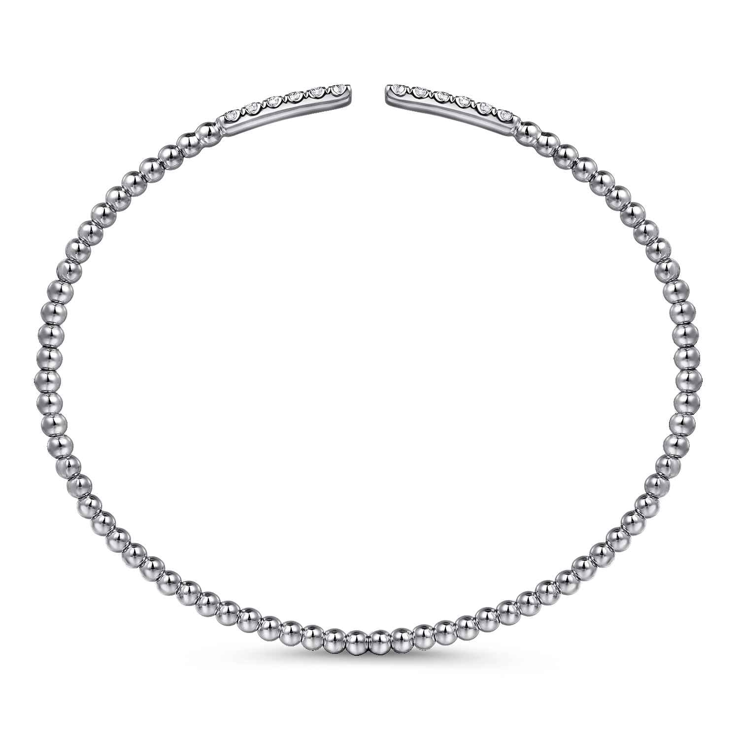 14K White Gold Bujukan Diamond Bars Bangle - 0.3 ct - Shot 3