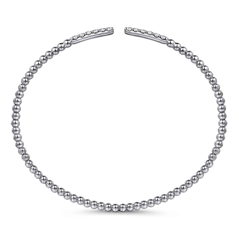 14K White Gold Bujukan Diamond Bars Bangle - 0.3 ct - Shot 3
