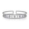 14K White Gold Bujukan Diamond Cluster Cuff Bangle - 0.66 ct