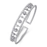14K White Gold Bujukan Diamond Cluster Cuff Bangle - 0.66 ct