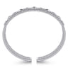 14K White Gold Bujukan Diamond Cluster and Gold Pyramid Cuff Bangle - 0.6 ct