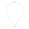 14K White Gold Bujukan Diamond Cross Pendant Necklace - 0.07 ct