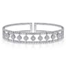 14K White Gold Bujukan Diamond Cuff Bangle - 0.73 ct