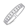 14K White Gold Bujukan Diamond Cuff Bangle - 0.73 ct