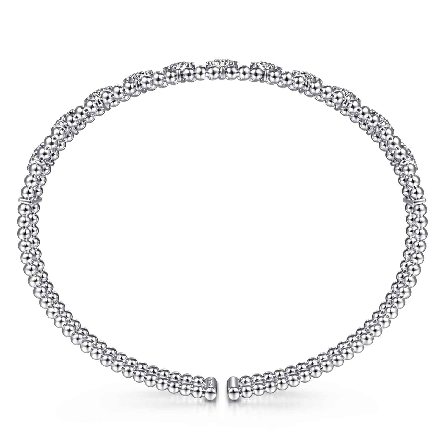 14K White Gold Bujukan Diamond Cuff Bangle - 0.73 ct - Shot 3