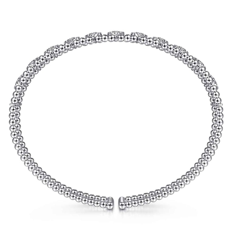 14K White Gold Bujukan Diamond Cuff Bangle - 0.73 ct - Shot 3