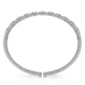 14K White Gold Bujukan Diamond Cuff Bangle - 0.73 ct
