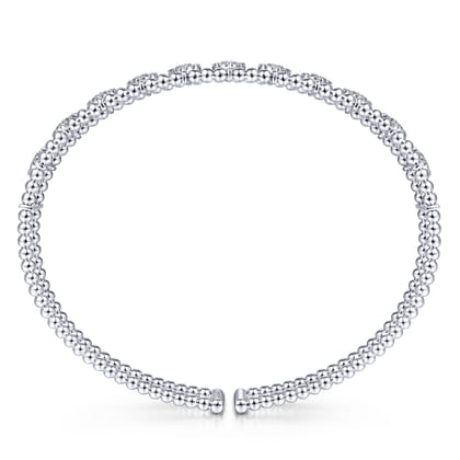 14K White Gold Bujukan Diamond Cuff Bangle