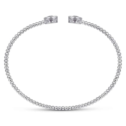 14K White Gold Bujukan Diamond Halo and Amethyst Bangle
