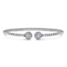 14K White Gold Bujukan Diamond Hexagon Split Bangle - 0.1 ct