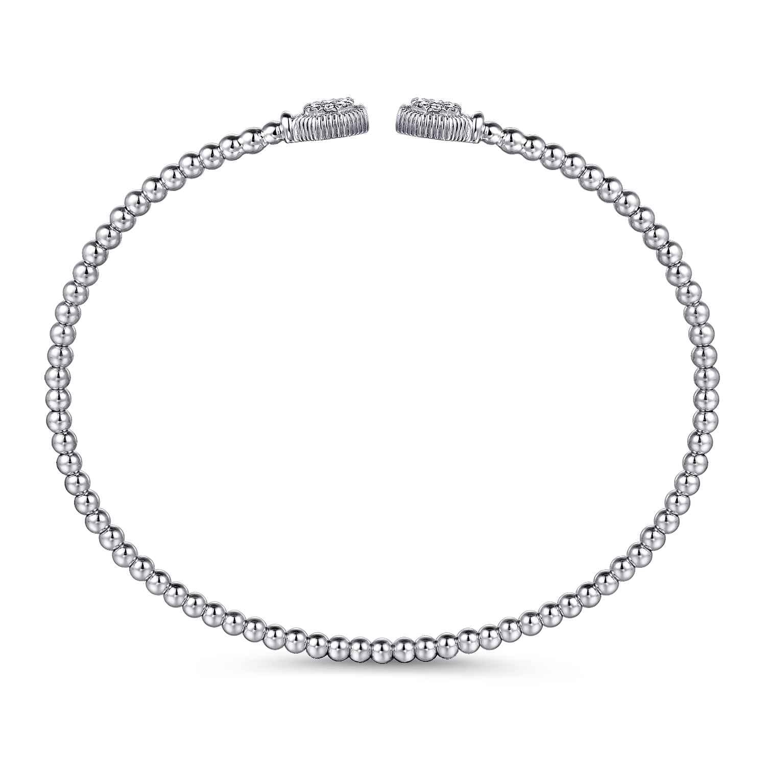 14K White Gold Bujukan Diamond Hexagon Split Bangle - 0.1 ct - Shot 3