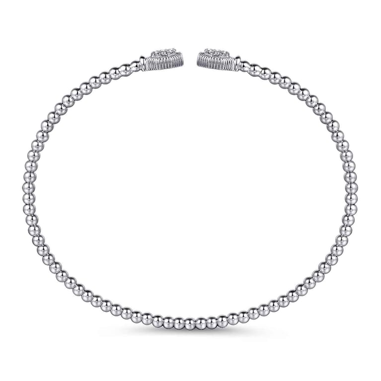 14K White Gold Bujukan Diamond Hexagon Split Bangle - 0.1 ct - Shot 3