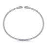 14K White Gold Bujukan Diamond Hexagon Split Bangle - 0.1 ct