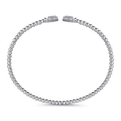 14K White Gold Bujukan Diamond Hexagon Split Bangle