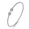 14K White Gold Bujukan Diamond Hexagon Split Bangle - 0.11 ct