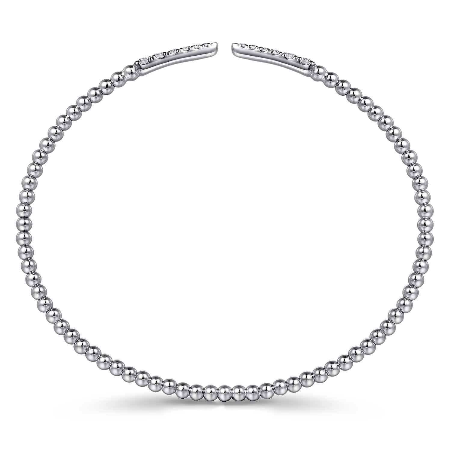 14K White Gold Bujukan Diamond Spikes Split Bangle - 0.25 ct - Shot 3