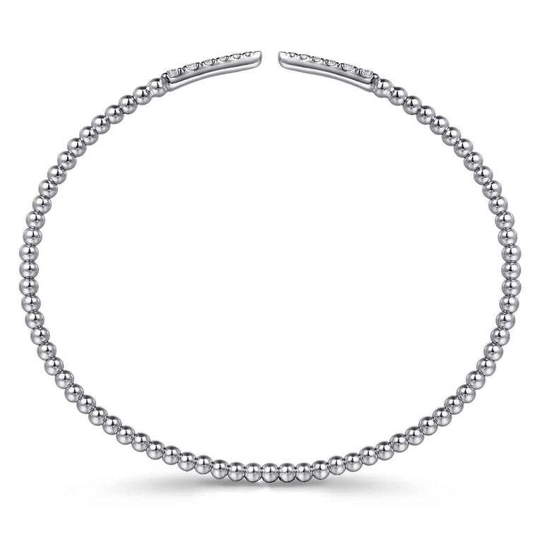 14K White Gold Bujukan Diamond Spikes Split Bangle - 0.25 ct - Shot 3