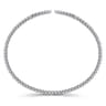 14K White Gold Bujukan Diamond Spikes Split Bangle - 0.25 ct