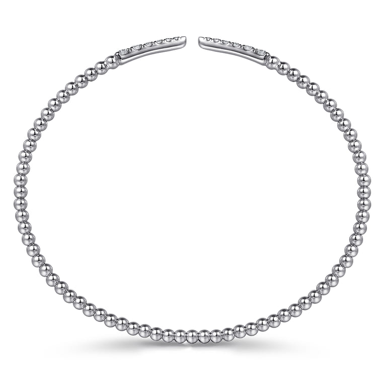 14K White Gold Bujukan Diamond Spikes Split Bangle - 0.25 ct - Shot 3
