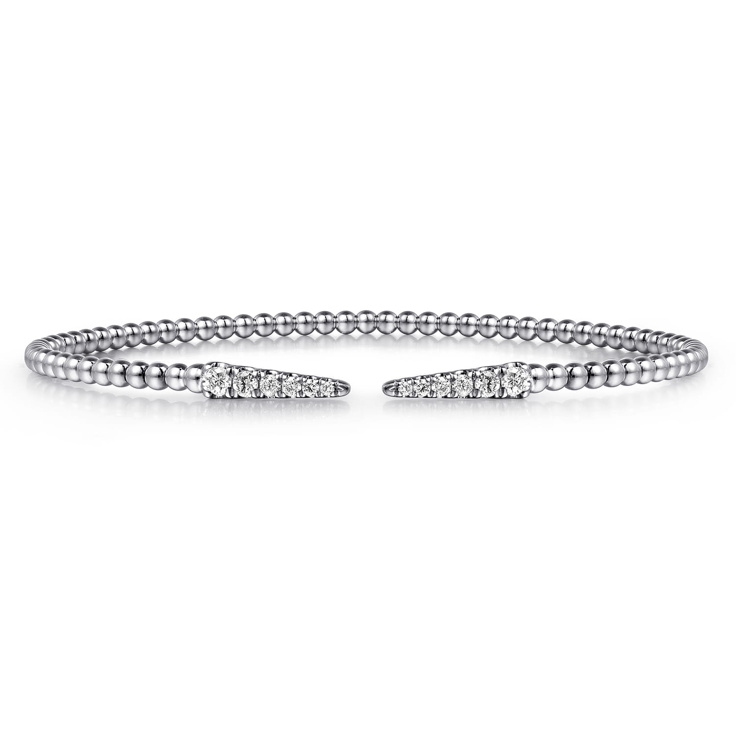14K White Gold Bujukan Diamond Spikes Split Bangle - 0.25 ct - Shot 1
