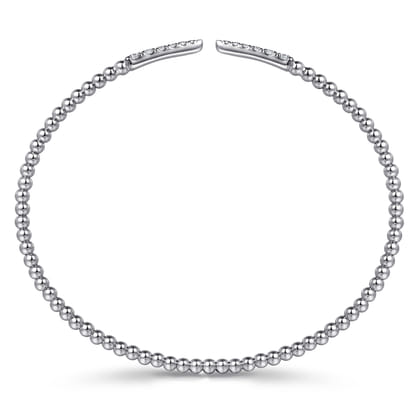 14K White Gold Bujukan Diamond Spikes Split Bangle
