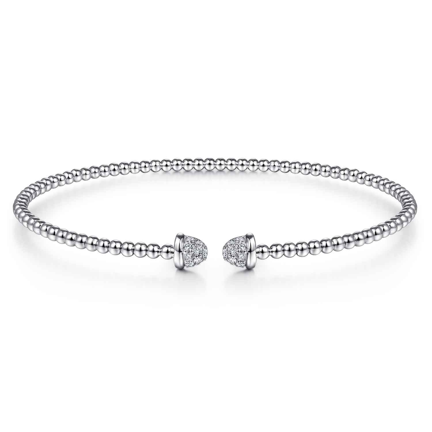 14K White Gold Bujukan Diamond Split Bangle - 0.2 ct - Shot 1