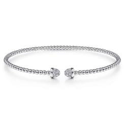 14K White Gold Bujukan Diamond Split Bangle