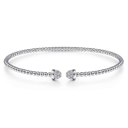 14K White Gold Bujukan Diamond Split Bangle
